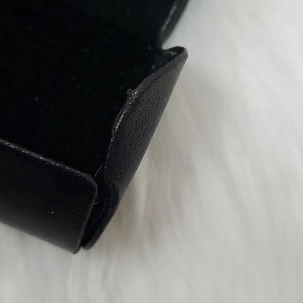 Prada leather black glasses case